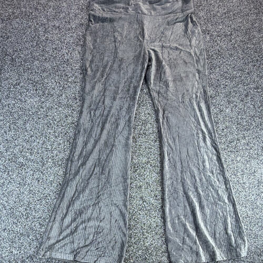 No Boundaries Juniors Gray Corduroy Stretch Flared Pants Elastic Waist XL 31"